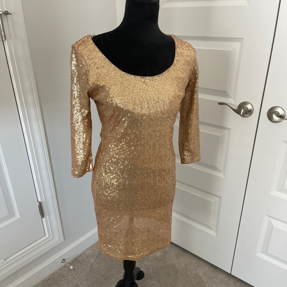 Sequin dress gold